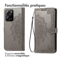 imoshion Etui de téléphone portefeuille Mandala Xiaomi Poco X5 Pro 5G - Gris