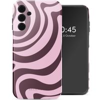 Selencia Coque arrière Vivid Tough Samsung Galaxy A15 (5G/4G) - Wavy Swirl Pink Plum