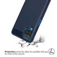 imoshion Coque Brushed Samsung Galaxy A12 - Bleu foncé