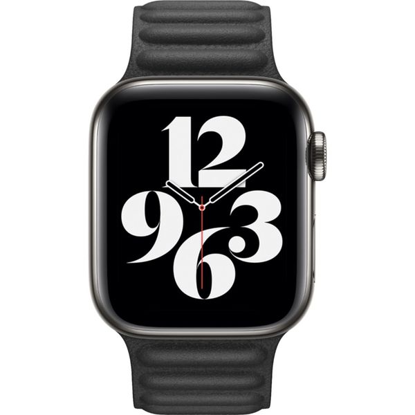 Apple Leather Link Apple Watch Series 1-9 / SE - 38/40/41 mm / Series 10 - 42 mm - Taille M/L - Noir