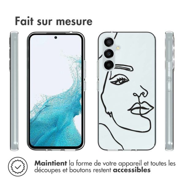 imoshion Coque Design Samsung Galaxy A54 (5G) - Visage abstrait - Blanc / Noir