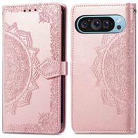 imoshion Etui de téléphone portefeuille Mandala Google Pixel 9 / 9 Pro - Rose Dorée