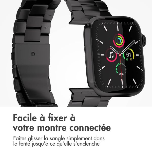 imoshion Bracelet en acier Apple Watch Series 1 á 11 / SE / Ultra (44/45/46/49 mm) - Noir