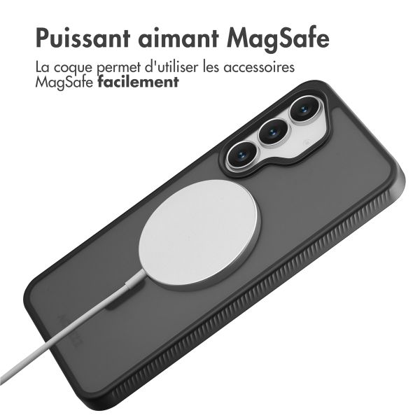 Accezz Coque Givrée Robuste avec MagSafe Samsung Galaxy S25 FE - Noir