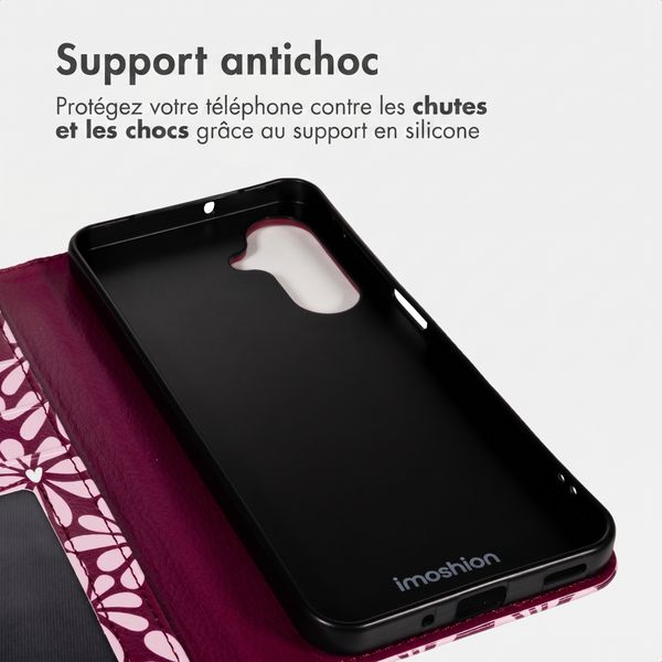 imoshion Étui de télephone portefeuille Design Samsung Galaxy A56 - Bloom Love Blush