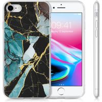 imoshion Coque Design iPhone SE (2022 / 2020) / 8 / 7 / 6(s) - Marbre - Bleu