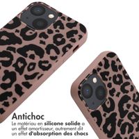 imoshion Coque design en silicone avec cordon Apple iPhone 13 Mini - Animal Pink