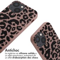 imoshion Coque design en silicone avec cordon iPhone 13 Mini - Animal Pink