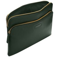 dbramante1928 ﻿Paris+ Sleeve - Pochette ordinateur 14 pouces - Cuir véritable - MacBook Pro 14 pouces - Evergreen