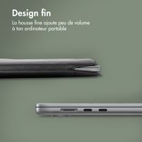 Accezz Leather Pochette ordinateur Apple MacBook 15 pouces - Noir