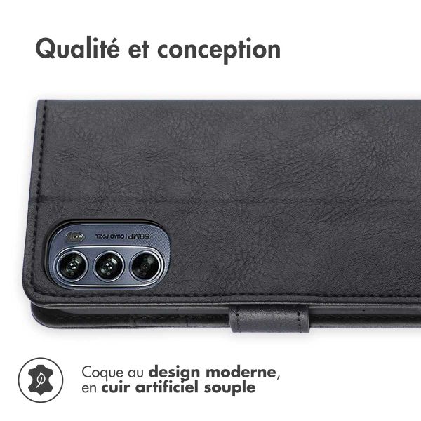 imoshion Étui de téléphone portefeuille Luxe Motorola Moto G62 - Noir