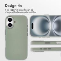 Accezz Coque arrière en cuir avec MagSafe Apple iPhone 16 - Light Grey