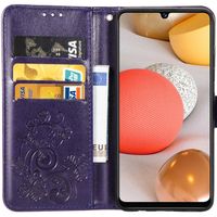 Etui de téléphone Fleurs de Trèfle Galaxy A42 - Violet