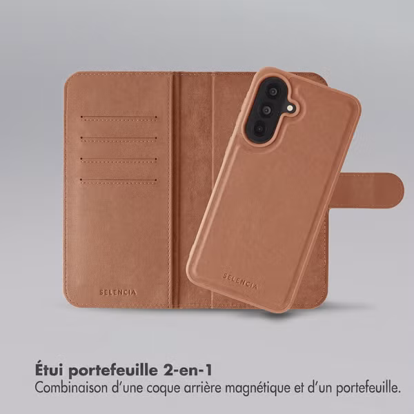 Selencia Étui portefeuille amovible Olyn avec MagSafe Samsung Galaxy A37 (5G) - Marron