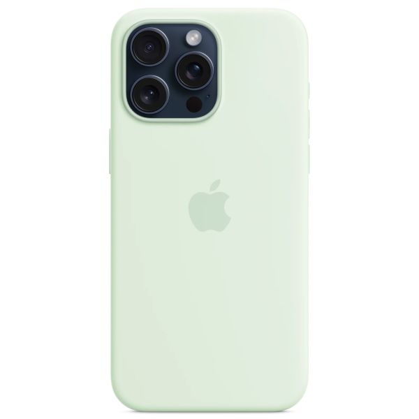 Apple Coque en silicone MagSafe Apple iPhone 15 Pro Max - Soft Mint