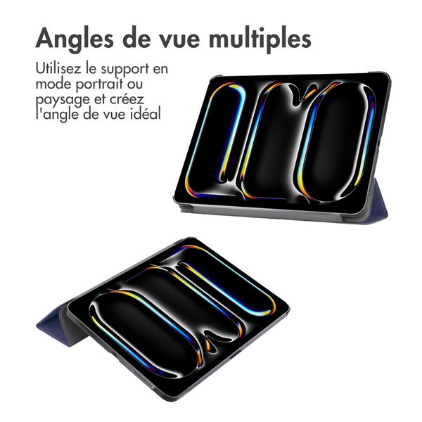imoshion Coque tablette Trifold Apple iPad Pro 11 (2024) M4 - Bleu foncé