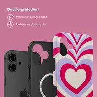 Selencia Coque arrière Vivid avec MagSafe Apple iPhone 16 - Double Hearts Rubine Red Lilac