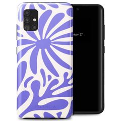 Selencia Coque arrière Vivid Tough Samsung Galaxy A51 - Modern Bloom Sapphire Blue