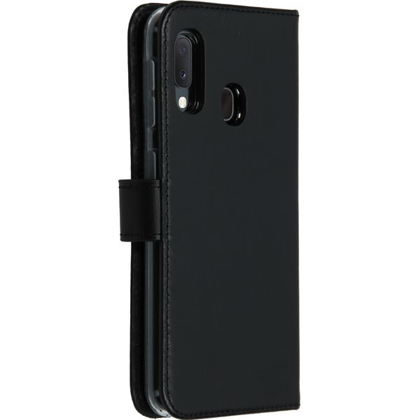 Selencia Étui portefeuille en cuir véritable Samsung Galaxy A20e - Noir