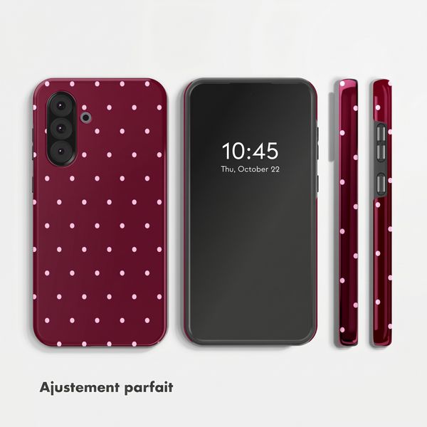 Selencia Coque arrière Vivid Samsung Galaxy A36 / A56 - Happy Dots Burgundy