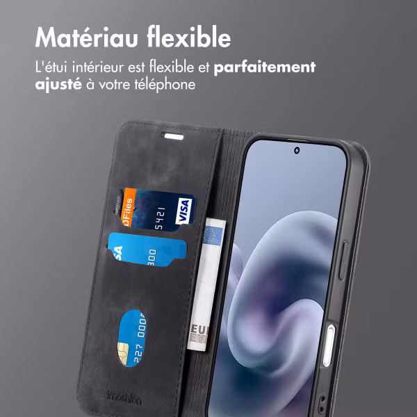 imoshion Étui de téléphone portefeuille Slim Motorola Moto G86 Power - Noir