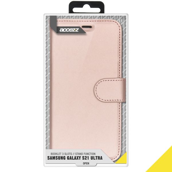 Accezz Étui de téléphone Wallet Galaxy S21 Ultra - Rose Champagne