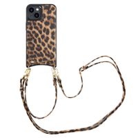 Selencia Coque de télephone Nova avec cordon et porte-cartes Apple iPhone 14 - Leopard