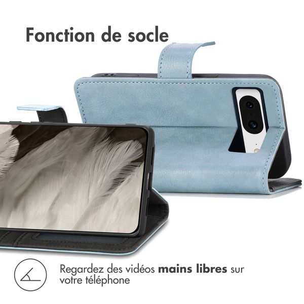 imoshion Étui de téléphone portefeuille Luxe Google Pixel 8 - Bleu clair