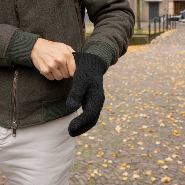 Selencia Gants Tactiles Effet Laine - Femme - Taille M - Noir