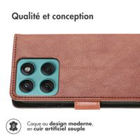 imoshion Étui de télephone portefeuille de luxe Motorola Moto G57 Power - Marron