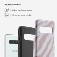 Selencia Coque arrière Vivid Tough Samsung Galaxy S10 - Colorful Zebra Old Pink