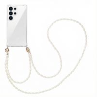 imoshion Coque avec dragonne + bracelet - Perles Samsung Galaxy S25 Ultra - Transparent