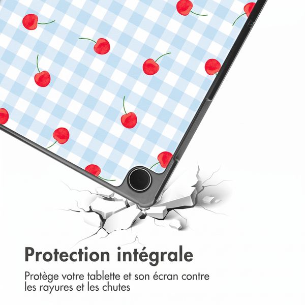 imoshion Coque tablette Design Trifold Samsung Galaxy Tab A11 Plus / A9 Plus - Cherry Check