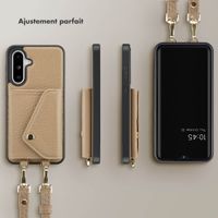 Selencia Coque à cordon avec porte-cartes enveloppe Sera Samsung Galaxy A36 / A56 - Beige