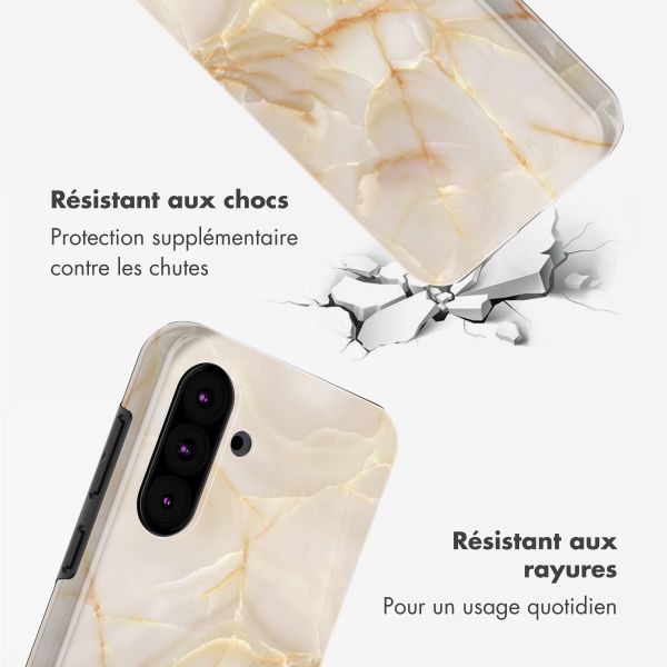 Selencia Coque arrière Vivid Tough Samsung Galaxy A36 / A56 - Golden Beige Marble