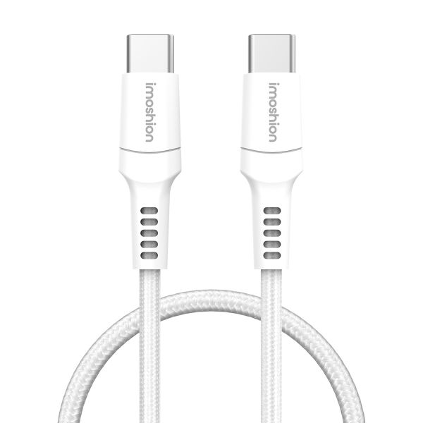 imoshion Braided USB-C vers câble USB-C - 1 mètre - Blanc