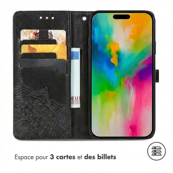 imoshion Etui de télephone Mandala Apple iPhone 16 - Noir
