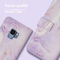 imoshion Étui de télephone portefeuille Design Samsung Galaxy S9 - Purple Marble