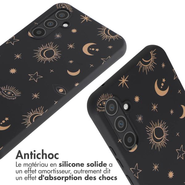 imoshion Coque design en silicone avec cordon Samsung Galaxy A34 (5G) - Sky Black