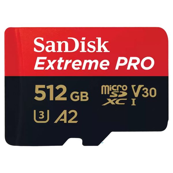 SanDisk microSD Extreme PRO - 512GB - Inclus un adaptateur SD et RescuePro Deluxe - UHS-I/U3/Full HD/4K UHD