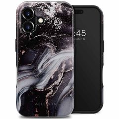 Selencia Coque arrière Vivid Tough avec MagSafe iPhone 16 - Chic Marble Black