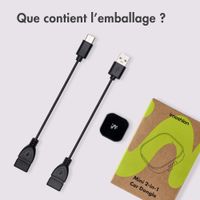 imoshion Mini Adapteur voiture 2-en-1 - CarPlay et Android Auto sans fil - Noir