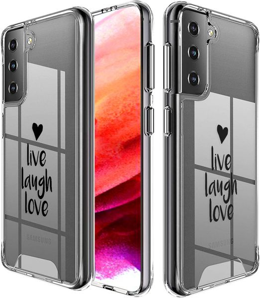 imoshion Coque Design Samsung Galaxy S21 FE - Live Laugh Love - Noir