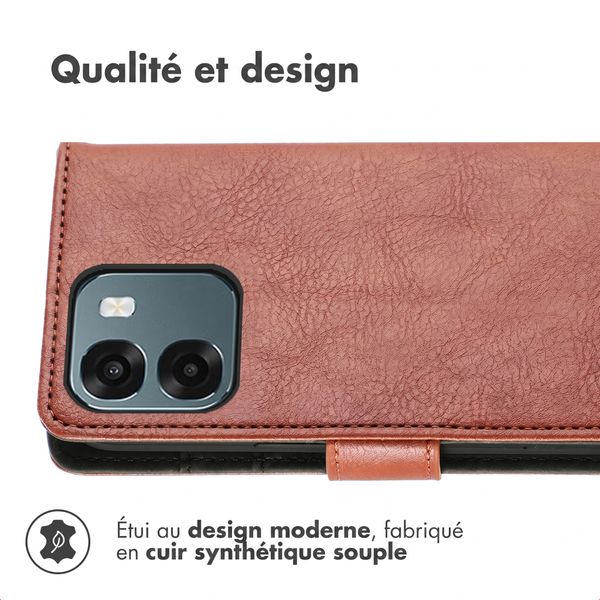 imoshion Étui de télephone portefeuille de luxe Oppo A6 (5G) - Marron
