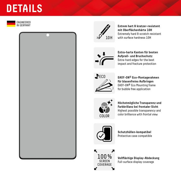 Displex Protection d'écran en verre trempé Privacy Samsung Galaxy S23 Ultra