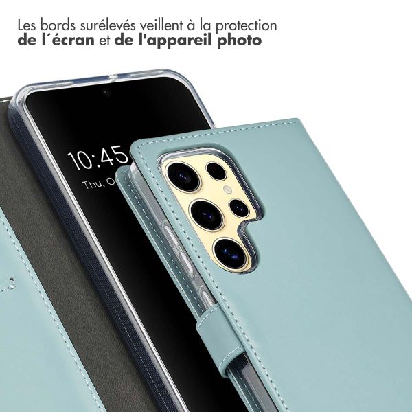 Selencia Étui portefeuille en cuir véritable Samsung Galaxy A16 - Air Blue