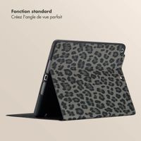 Selencia Coque tablette Sabi avec imprimé léopard Apple iPad 9 (2021) 10.2 pouces / iPad 8 (2020) 10.2 pouces / iPad 7 (2019) 10.2 pouces - Midnight Black