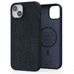 Njorð Collections Coque Salmon Leather MagSafe iPhone 15 Plus - Black