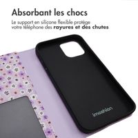 imoshion Étui de télephone portefeuille Design Apple iPhone 12 (Pro) - Purple Flowers