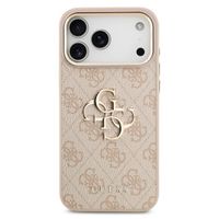 Guess Coque 4G Metal Logo Backcover Apple iPhone 17 Pro - Gold Edge - Pink